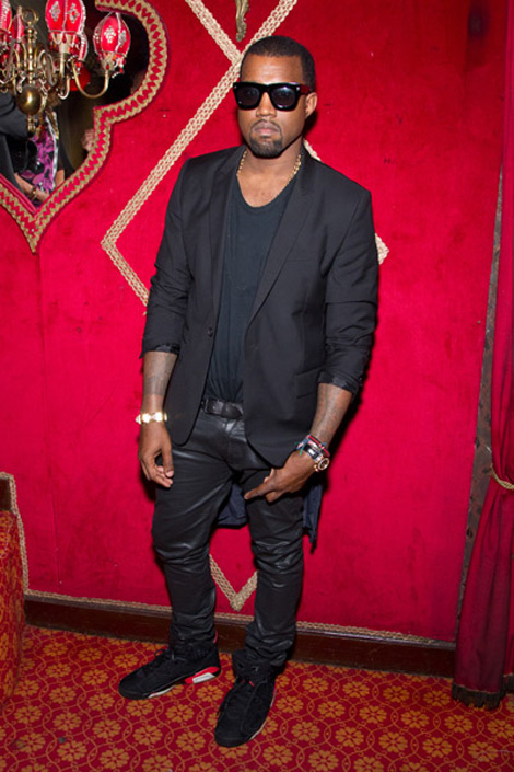 Kanye West dressed in black