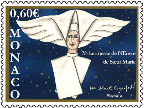 Karl Lagerfeld Soeur Marie Monaco charity stamps