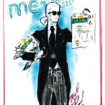 Karl Lagerfeld drawing of himself