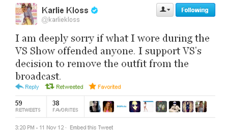 Karlie Kloss apologies for Victoria s Secret native American headdress