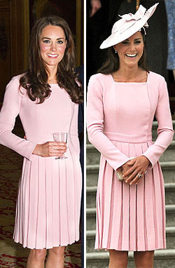 Catherine, Duchess of Cambridge Wears The Same Emilia Wickstead Pink Dress For Queen Party