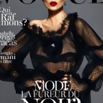 Kate Moss covers Vogue Paris September 2012 in black Dolce dress