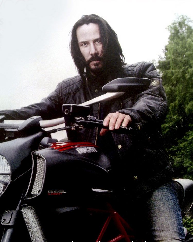 Keanu Reeves on his bike