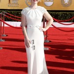 Kelly Osbourne white Badgley Mischka dress 2012 SAG