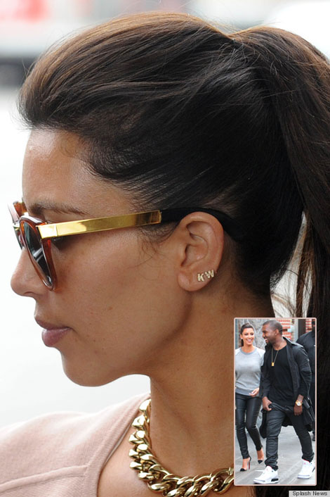 Kim Kardashian shows love for Kanye West with initials earrings