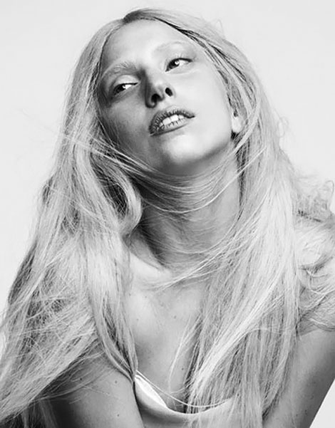 Lady Gaga Harpers Bazaar October 2011 black and white photography