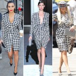 Lady Gaga Kim Kardashian Ferragamo Black and White dress