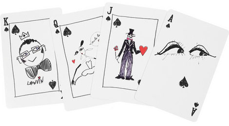 Lanvin Faces Playing Cards black