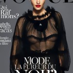 Lara Stone covers Vogue Paris September 2012 in black Dolce dress