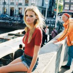 Lara Stone in short jeans NYTImes T Magazine