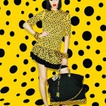 Louis Vuitton polka dots dress with Yayoi Kusama