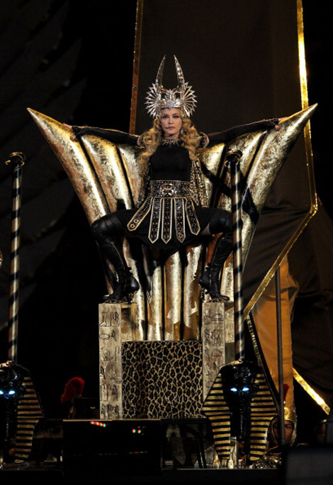 Madonna Egyptian Givenchy wardrobe Super Bowl 2012