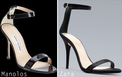 Manolos For Less: Manolo Blahnik Black Sandals Replicas At Zara