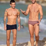 Marc Jacobs at the beach with Lorenzo Martone