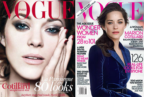 Marion Cotillard Double Cover Incident: Vogue Paris Vs Vogue US August 2012