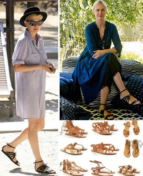 Michelle Williams sandals greek sandals by Tiina Laakkonen