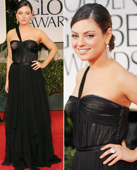 Mila Kunis In Black Dior Dress For 2012 Golden Globes