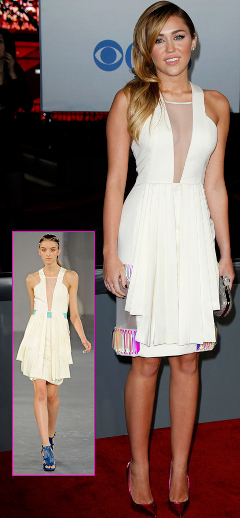 Miley Cyrus white dress 2012 People s Choice Awards