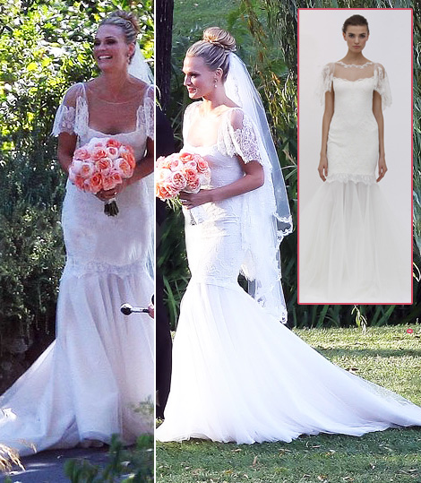 Molly Sims white Marchesa wedding dress