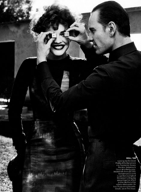 Natalia Vodianova Michael Fassbender together in Vogue