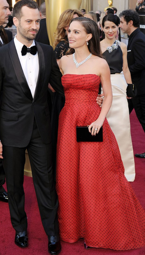 Natalie Portman’s Vintage Dior Red Dress For 2012 Oscars