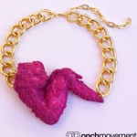 Nicki MInaj pink fried chicken wing necklace on sale