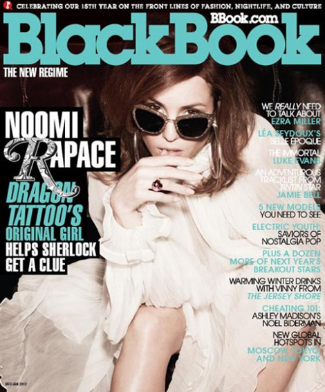 Noomi Rapace’s Blackbook December 2011. The Original Dragon Girl