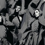Noomi Rapace striped Gareth Pugh dress Dazed and Confused