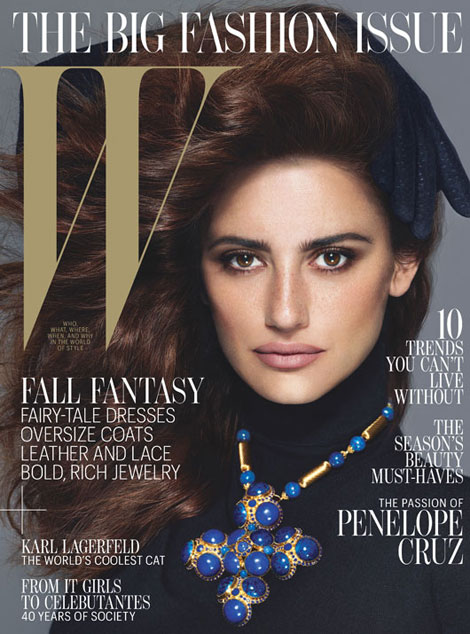 Penelope Cruz To Rome with Love cover W September 2012