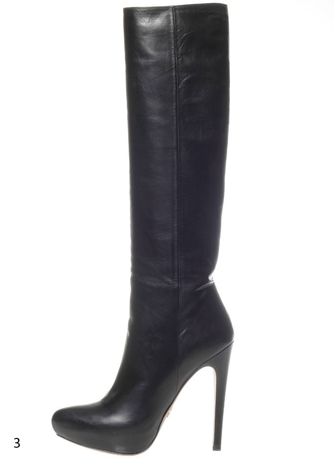 Prada black leather boots