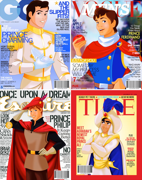 Princes on the Cover Disney princes do imaginary covers
