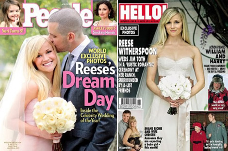 Reese Witherspoon Jim Toth Wedding dress Monique Lhuillier