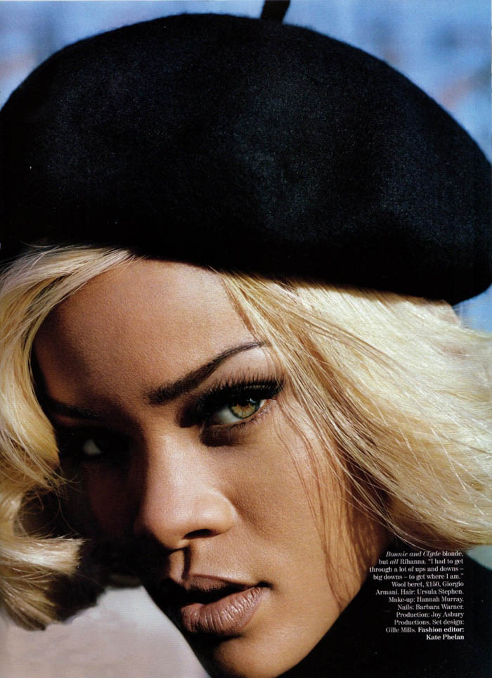 Rihanna with blonde wig for Vogue
