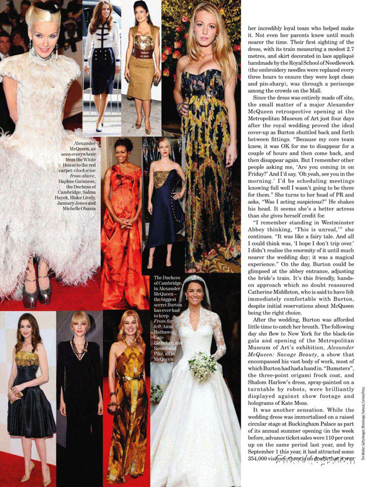 Sarah Burton Talks Alexander McQueen, The Royal Wedding In Vogue UK December 2011