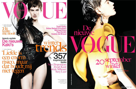 Saskia de Brauw covers Dutch Vogue October 2012