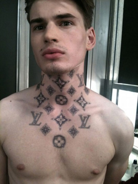Scott Campbell for Louis Vuitton neck tattoo