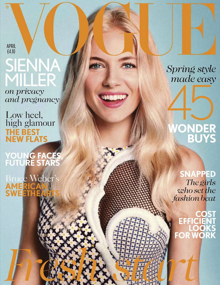 Sienna Miller April 2012 UK Vogue cover