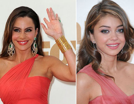 2011 Emmy Awards Coral Dresses: Sofia Vergara’s Vera Wang, Sarah Hyland’s Christian Siriano