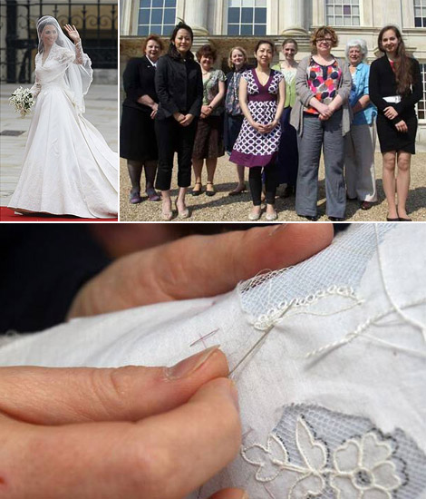 The seamstresses who worked on the Royal Wedding dress