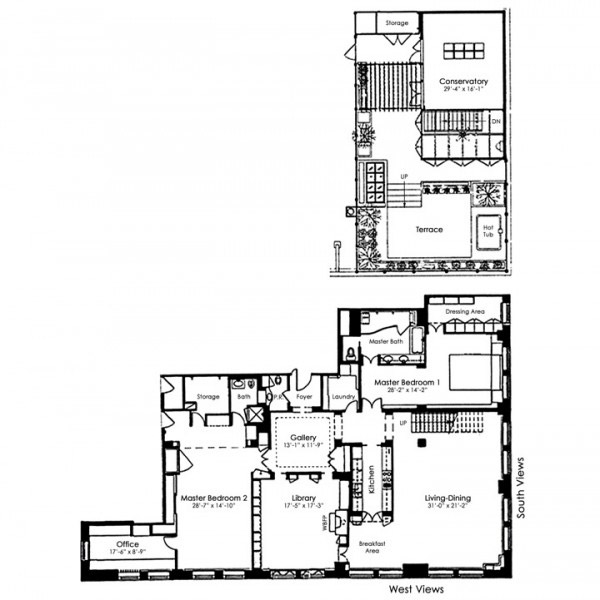 Thierry Mugler penthouse plan