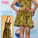 Zoe Saldana wins Teen Choice Award Dressed in Jonathan Saunders dress