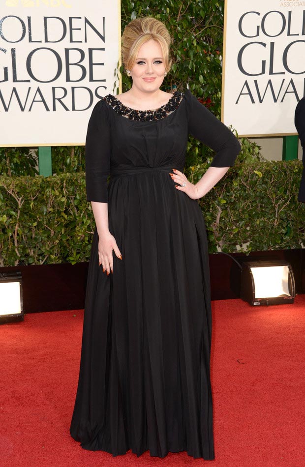 Adele Burberry black long dress 2013 Golden Globes