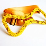 adorable yellow beaded bow tie by Innocent Creationz