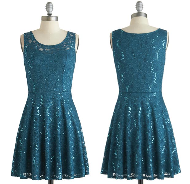 affordable party sequined dress teal lace