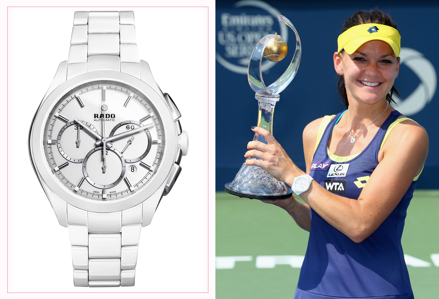 Agnieszka Radwanska Rado Watch white hyperchrome chronograph