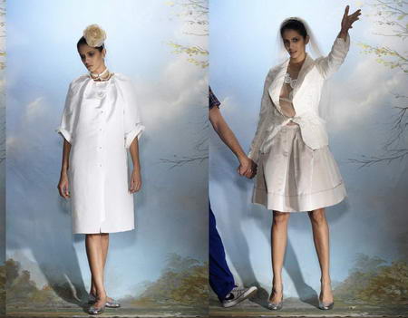 Alber Elbaz for Lanvin Collection Blanche Short Dresses