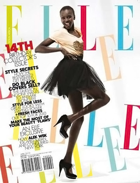 Alek Wek Elle Africa April 2010 cover