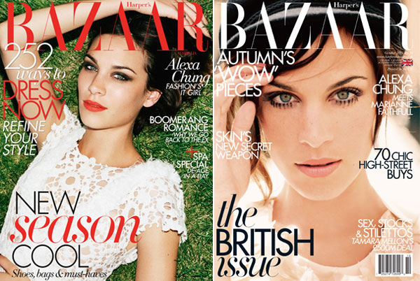 Alexa Chung Harper’s Bazaar October 2011 UK Vs. Australia