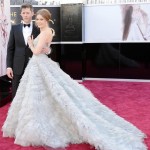 Amy Adams dela Renta dress 2013 Oscars with her husband