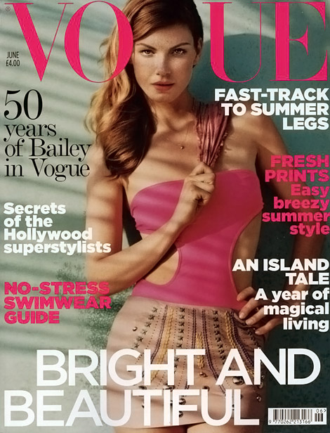 Angela Lindvall Vogue UK June 2010 cover